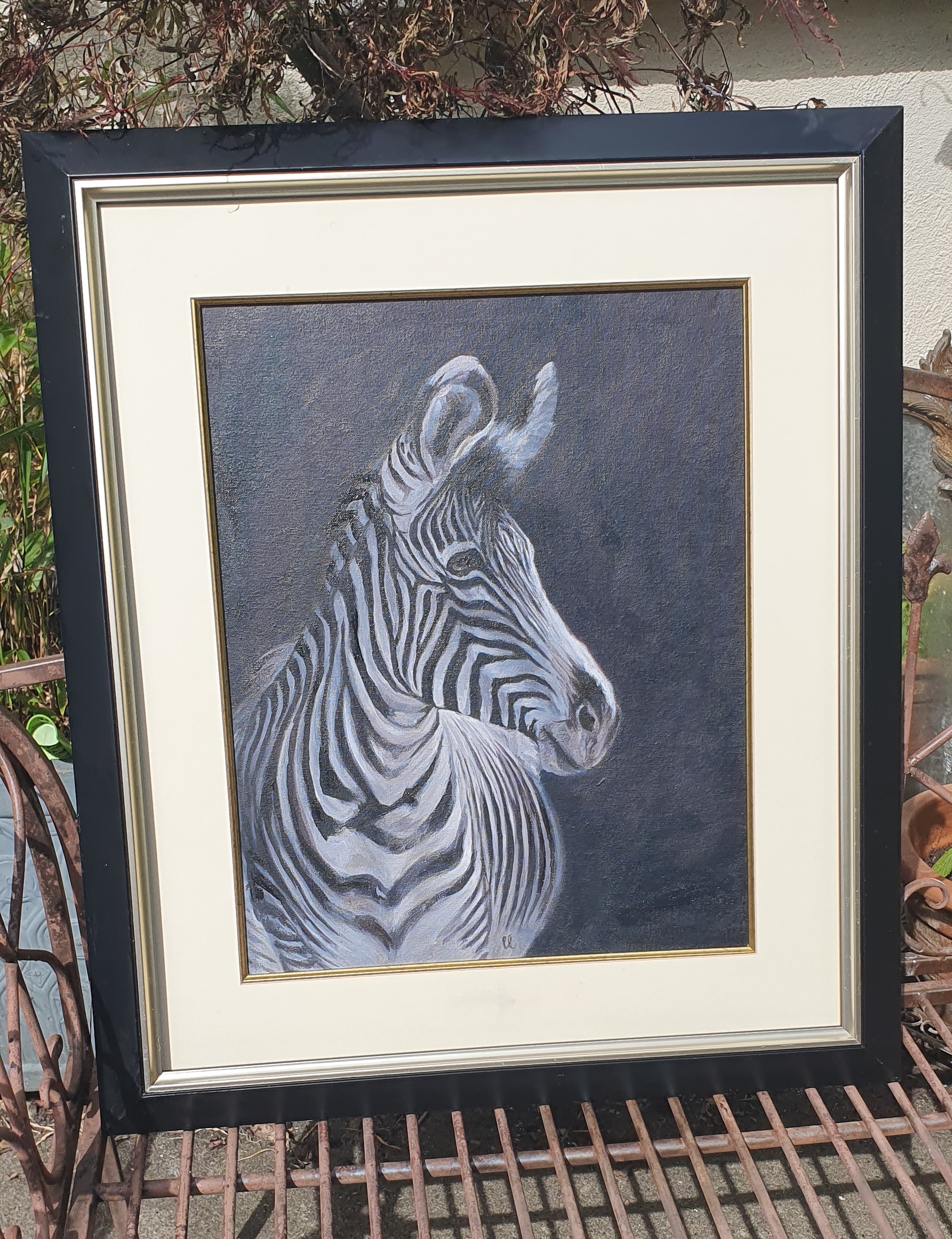 zebra oil painting