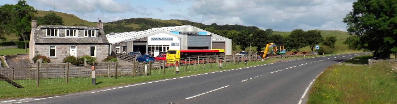 Sandersons Accident Repair premises on the A745 between Dalbeattie and Castle Douglas