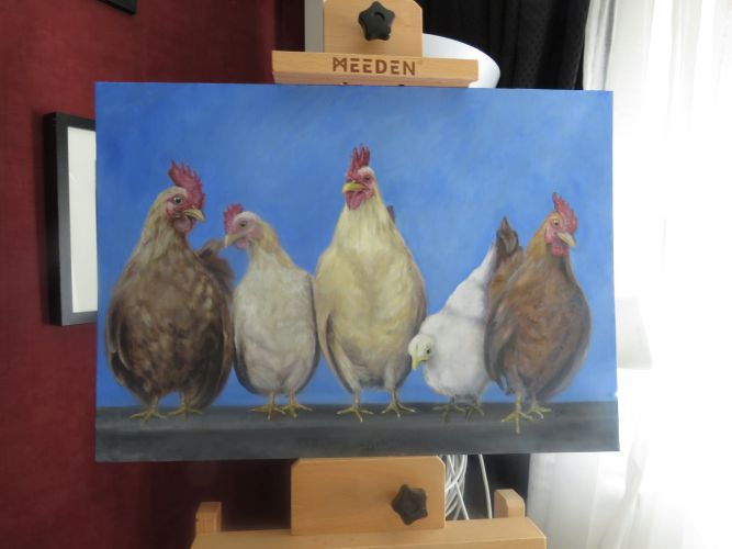 Chicken Acrylic Painting