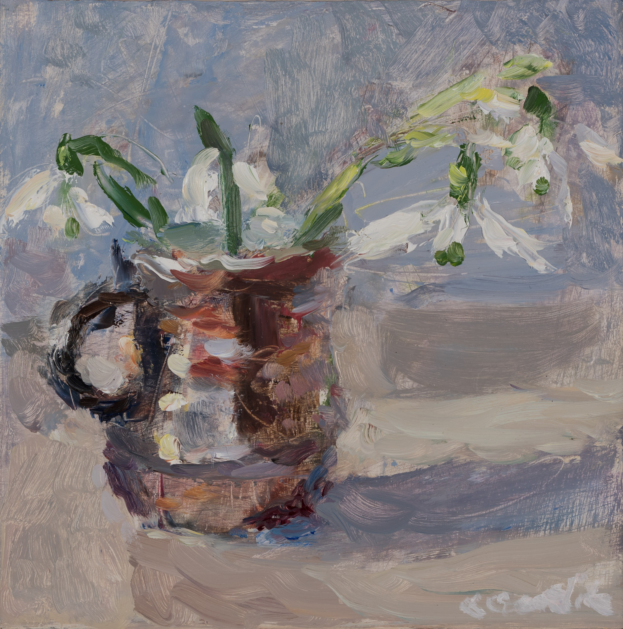 Snowdrops in a French Coffee Cup