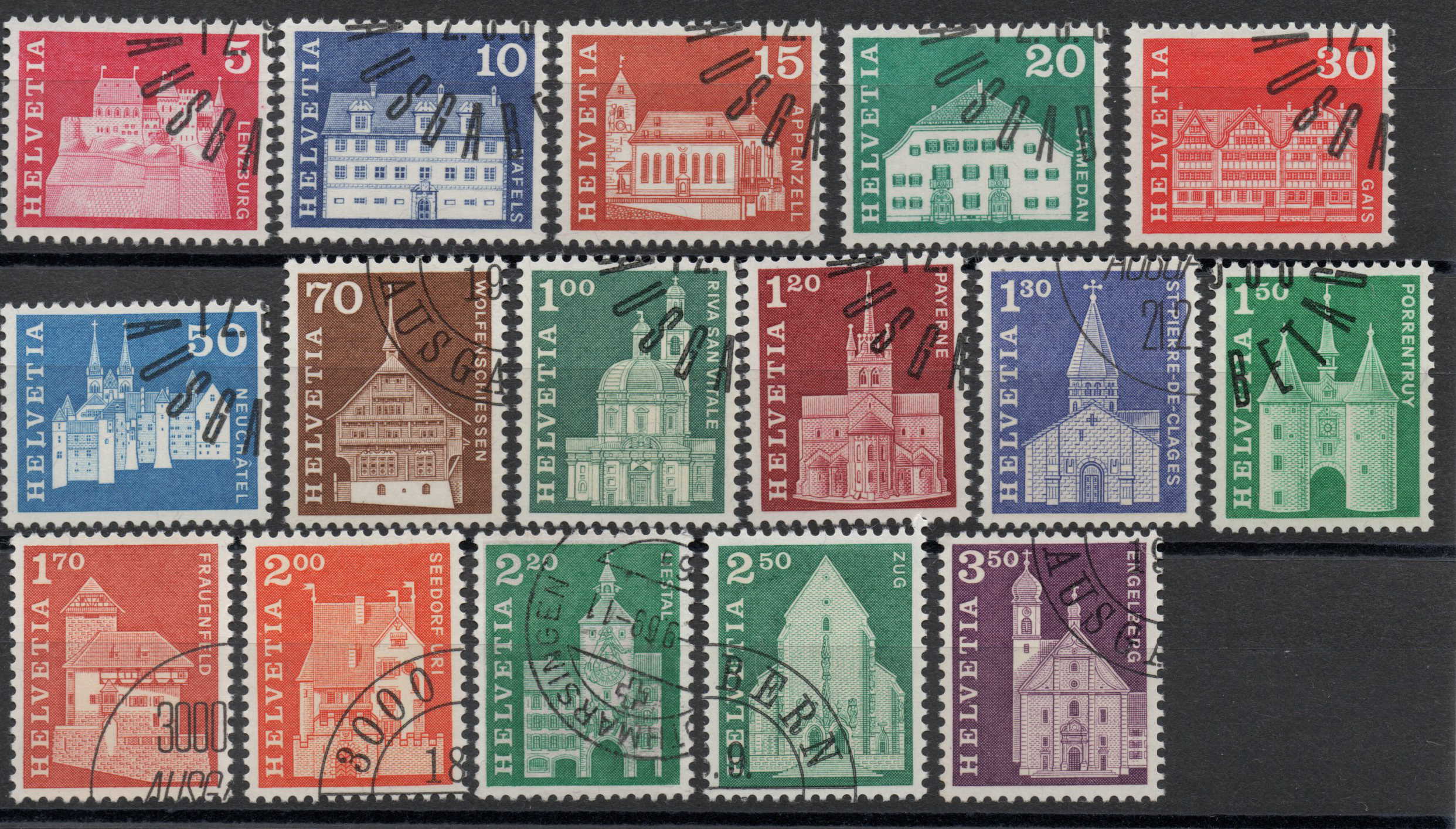1964-68 Dauermarken "Baudenkmäler" ET gest
