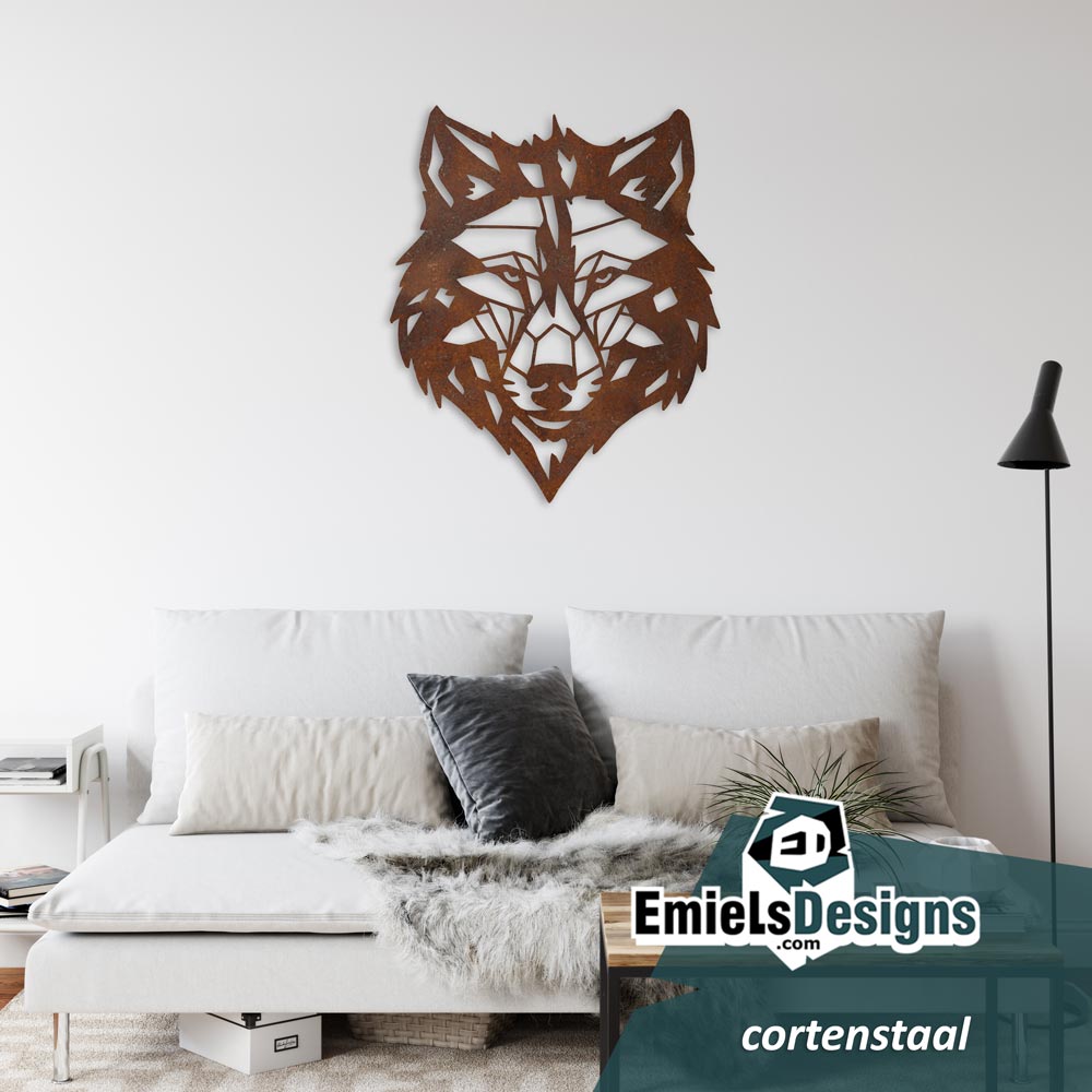 Metalen wanddecoratie - Wild in Nederland - Wolf