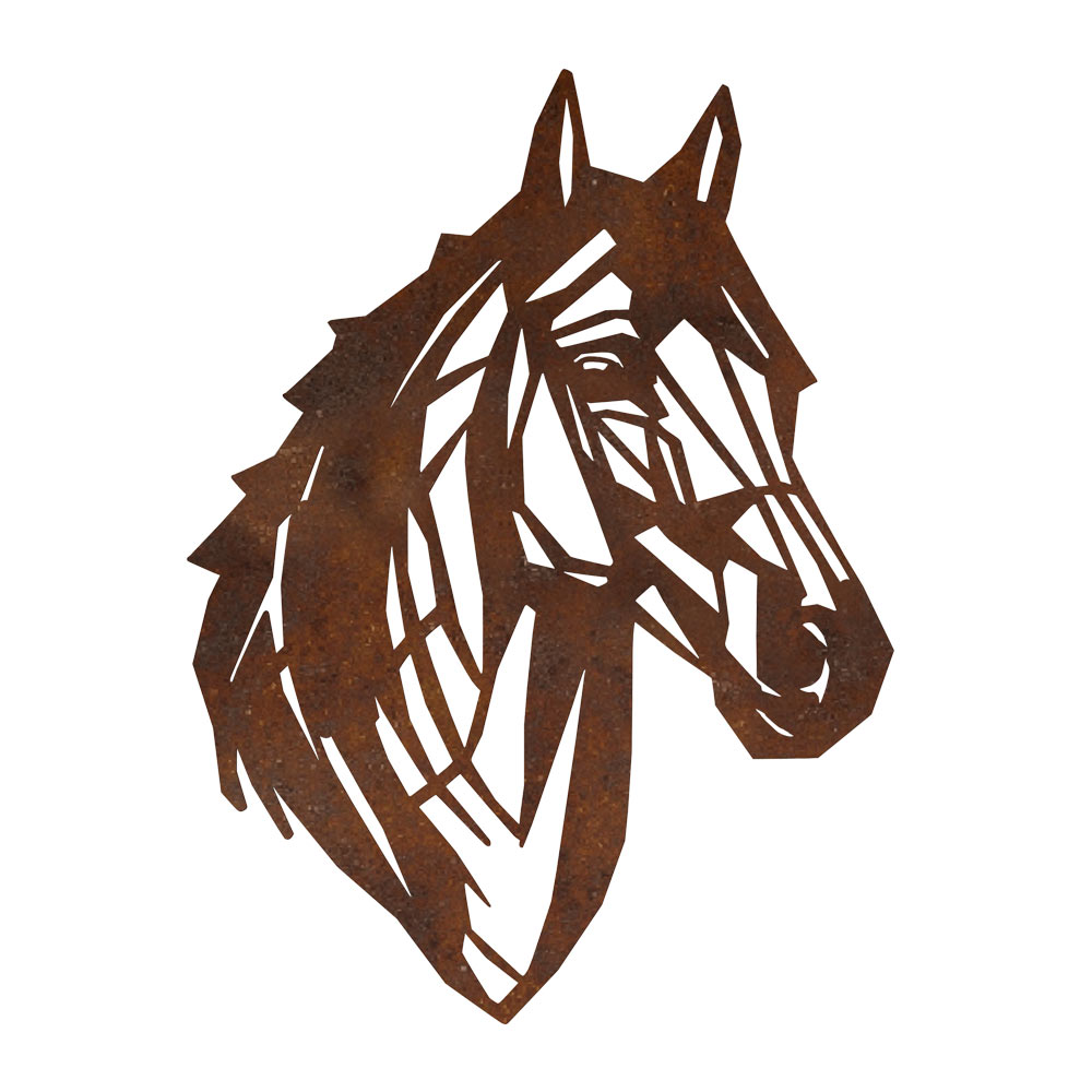 Muurdecoratie van metaal - paarden hoofd 90 cm hoog