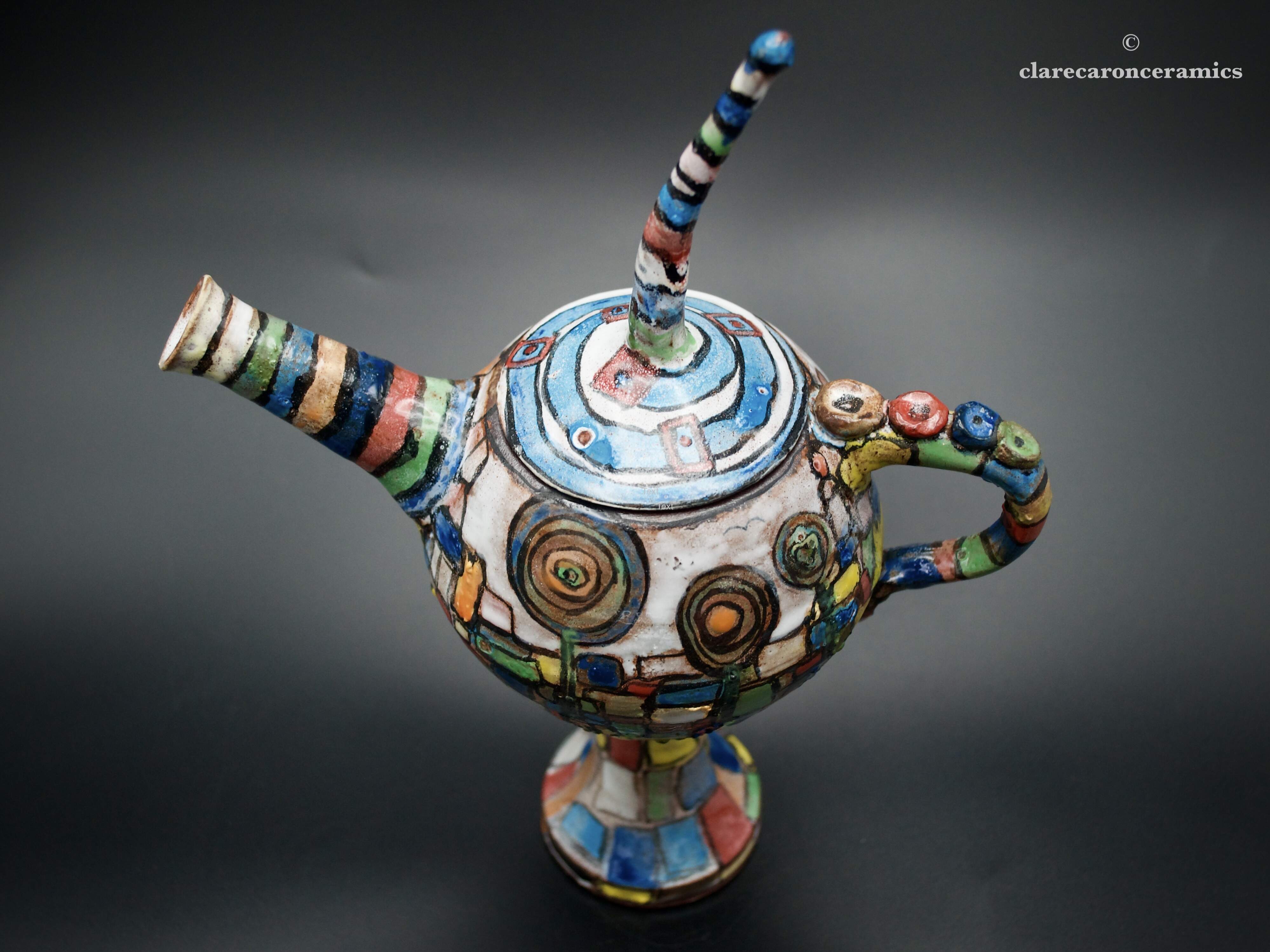 'Ode to Hundertwasser' Sculptural Tea Pot, Small,(non-functional)