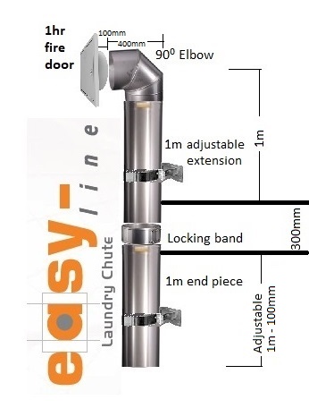 1m extension 1m adjustable 1hr fire door locking band  90 Elbowjpg