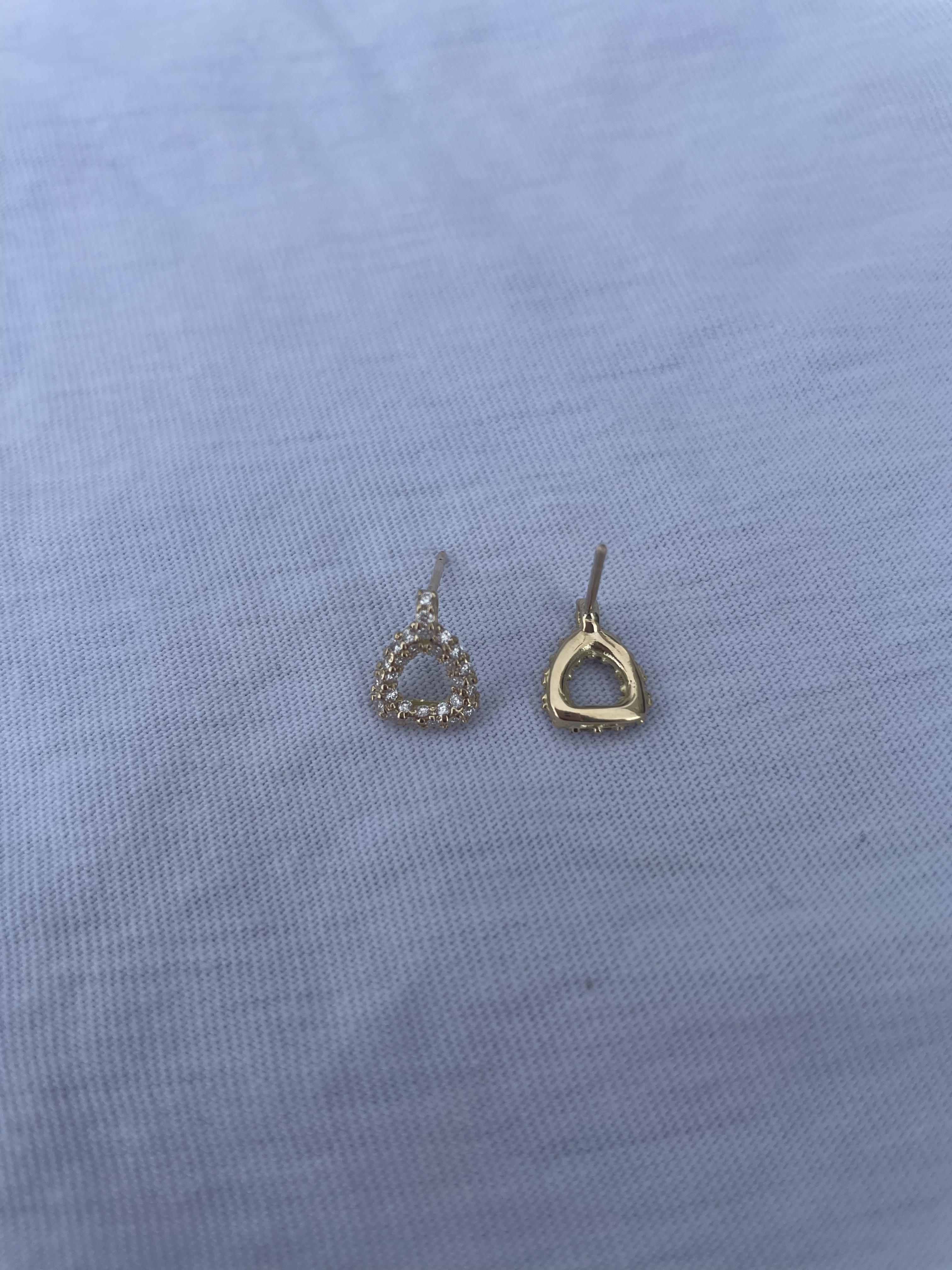 Sleek stirrup stud earrings (diamond set)