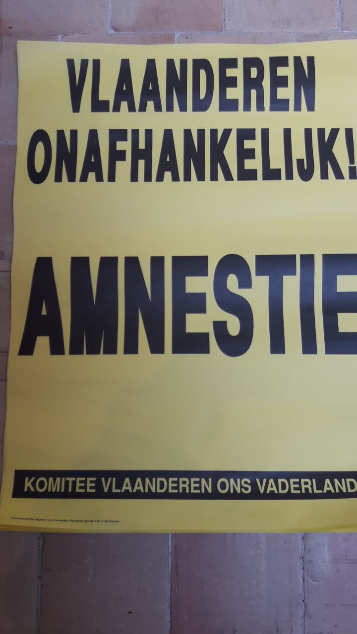 Affiche: Vlaanderen onafhankelijk, Amnestie