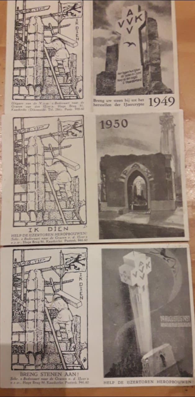 Ijzerbedevaart Diksmuide - 3 zak kalendertjes 1949 - 1950 - 1951