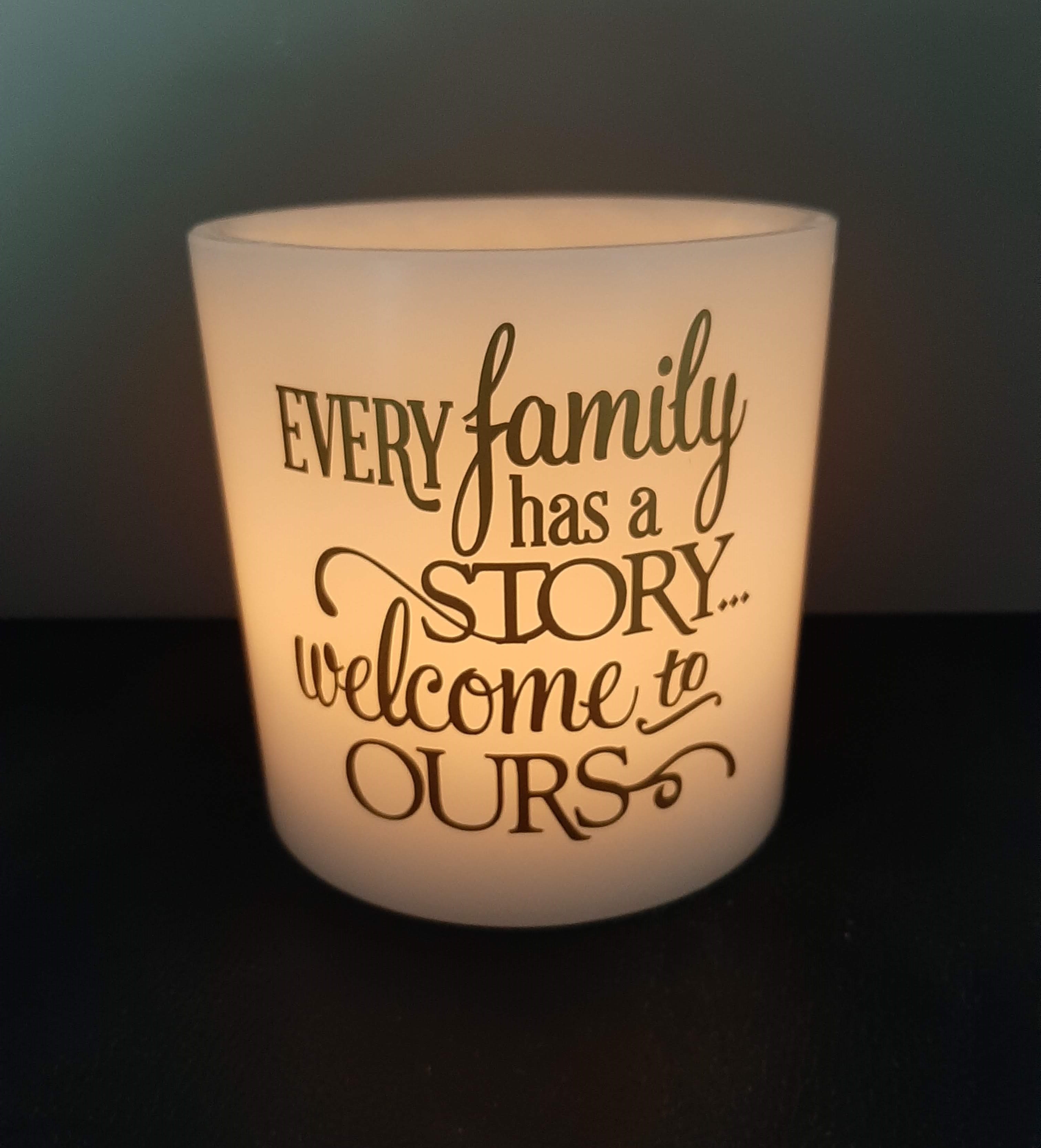 windlicht "every family has a story... welcome to ours