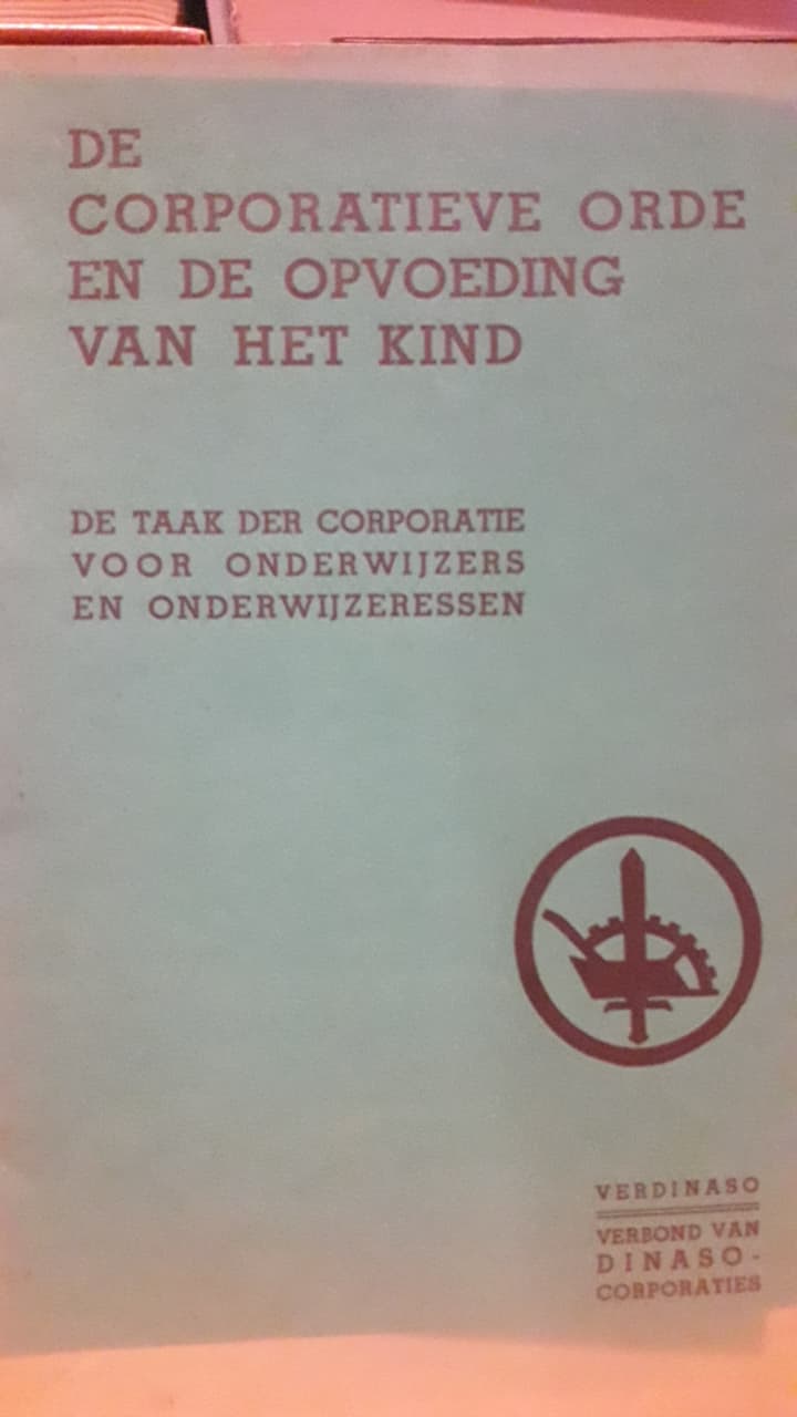 VERDINASO Joris Van Severen brochure - Corporatieve orde en de opvoeding van het kind  1936