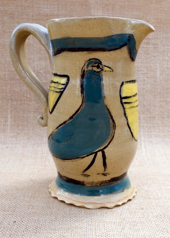 Inspired by traditional French medieval bird jug, on stoneware