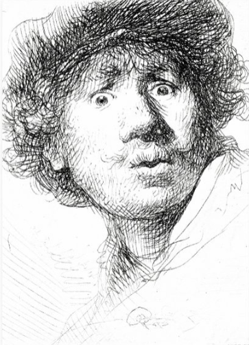Theedoek, VERBAASDE BLIK, Rembrandt van Rijn