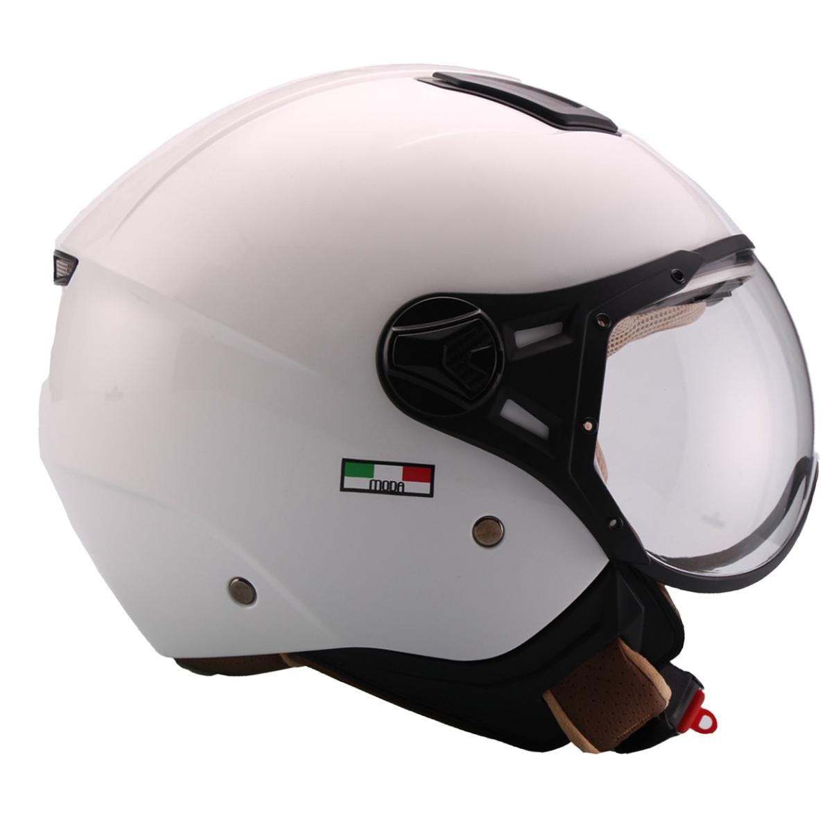 Helmet Vito jet Moda shiny white