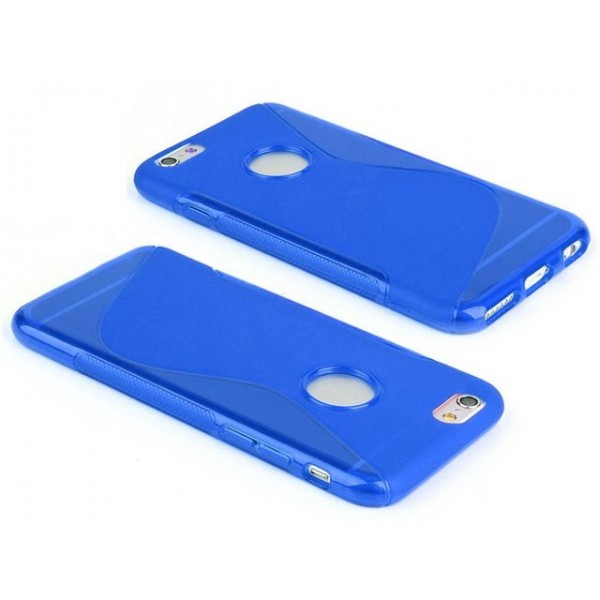iPhone 7 Plus / 8 Plus - S Line Gel Case hoesje Blauw Doorzichtige TPU