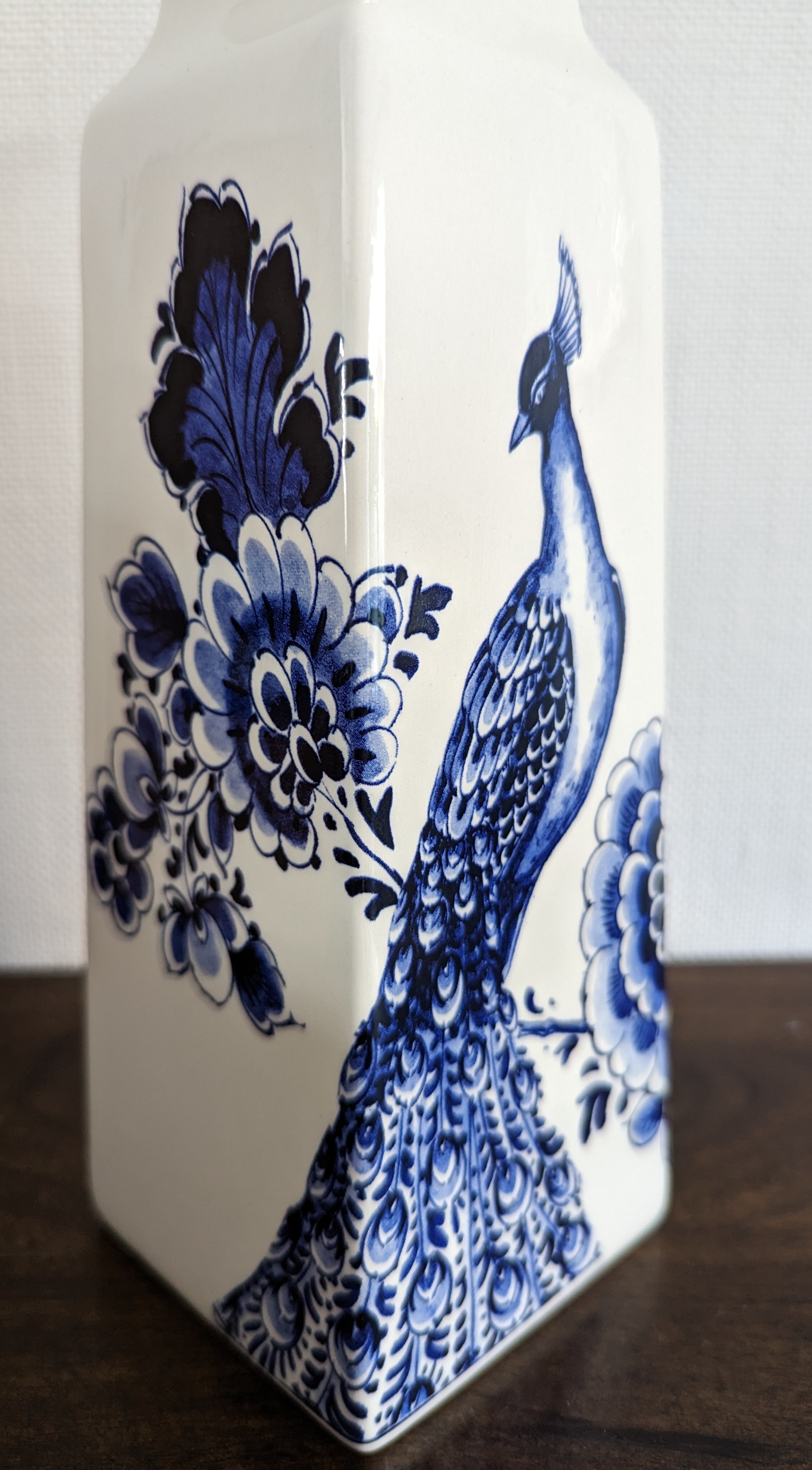 Heinen Delfts Blauw, set van 2 vaasjes PAUW, 15 en 22 cm