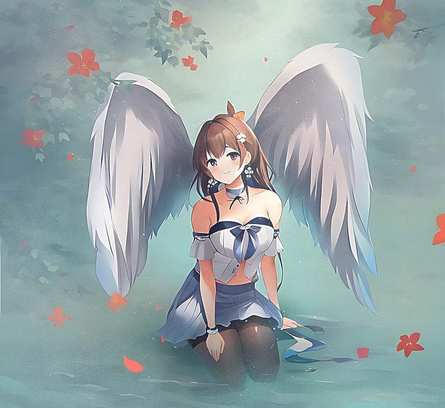 Wanddecoratie - engel in helder water