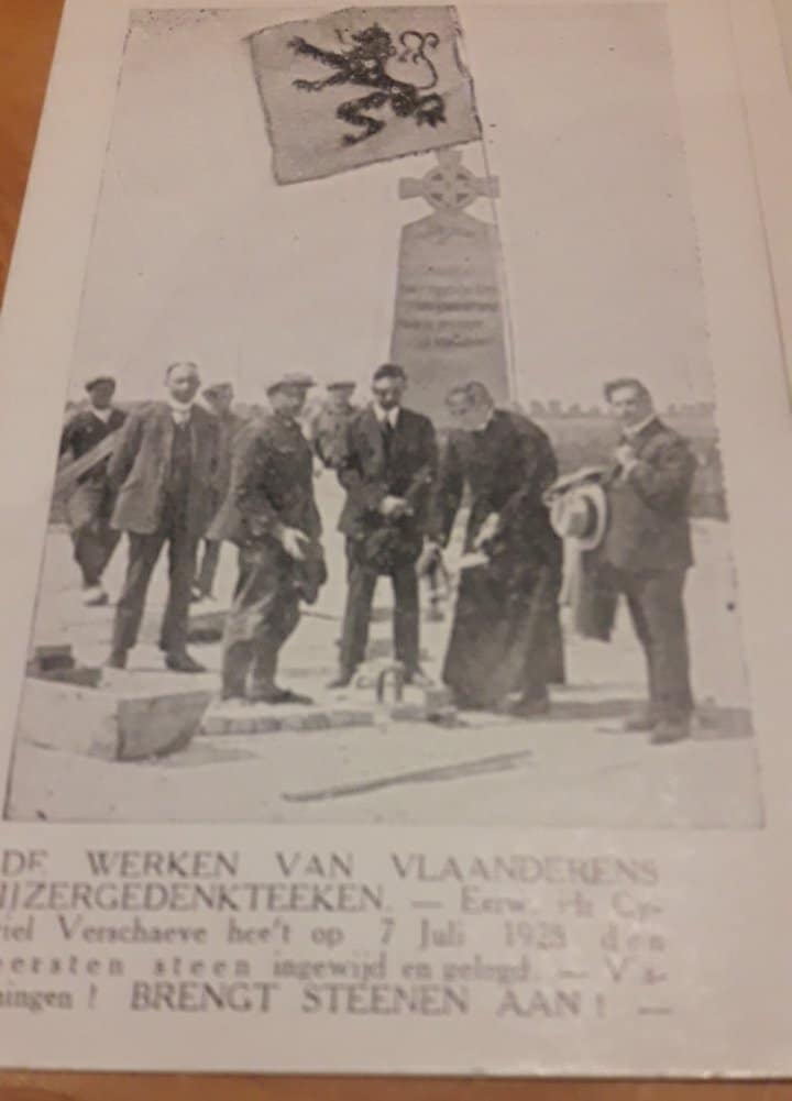 Ijzerbedevaart Diksmuide / 4 postkaarten opbouw Ijzertoren 1928 ( T23 )