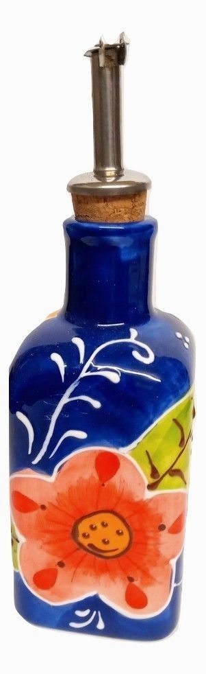 Spanish ceramic oil drizzler blue classic design