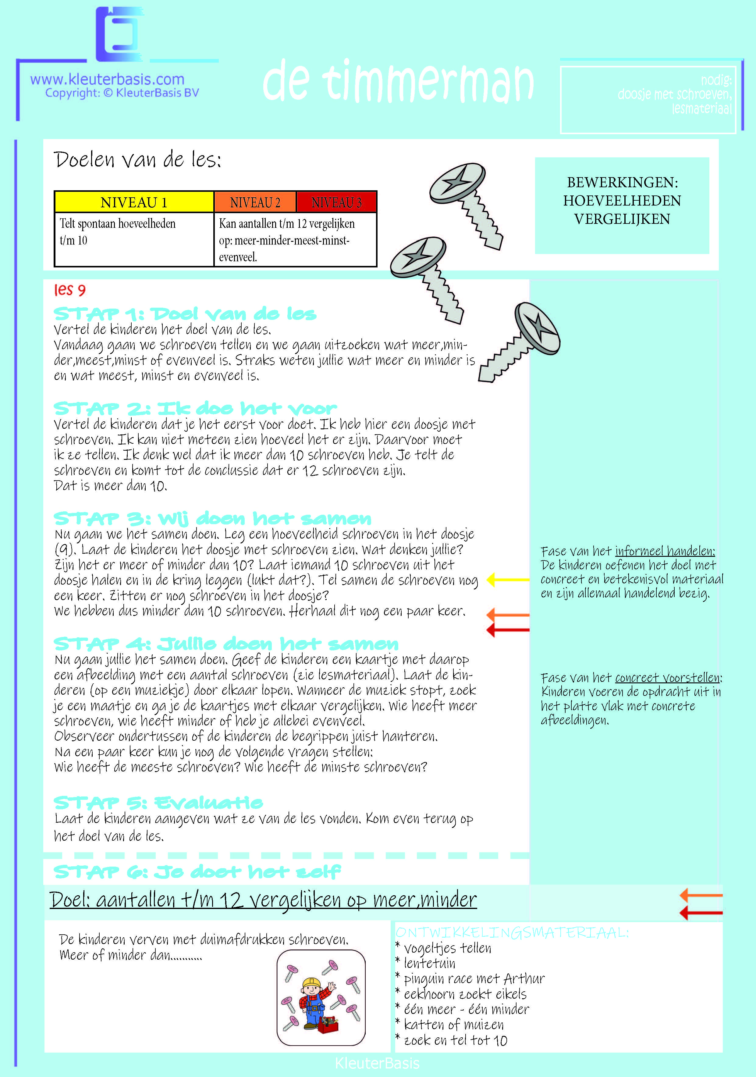 Rekenlessen: de Timmerman - groep 1-2
