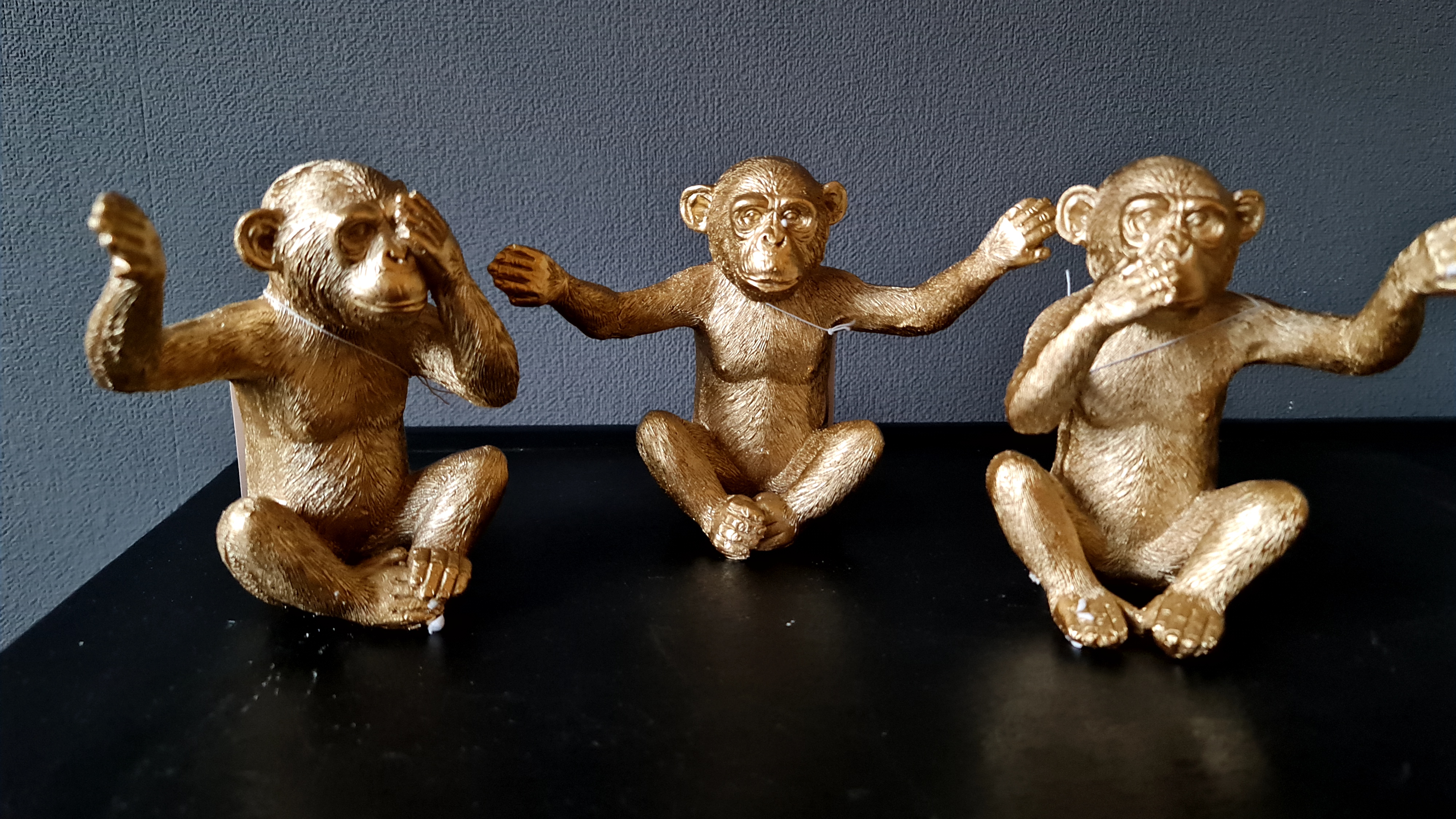 Drie op een rij........set van drie leuke aapjes. Nu afgeprijsd van €24,95 voor € 15,00