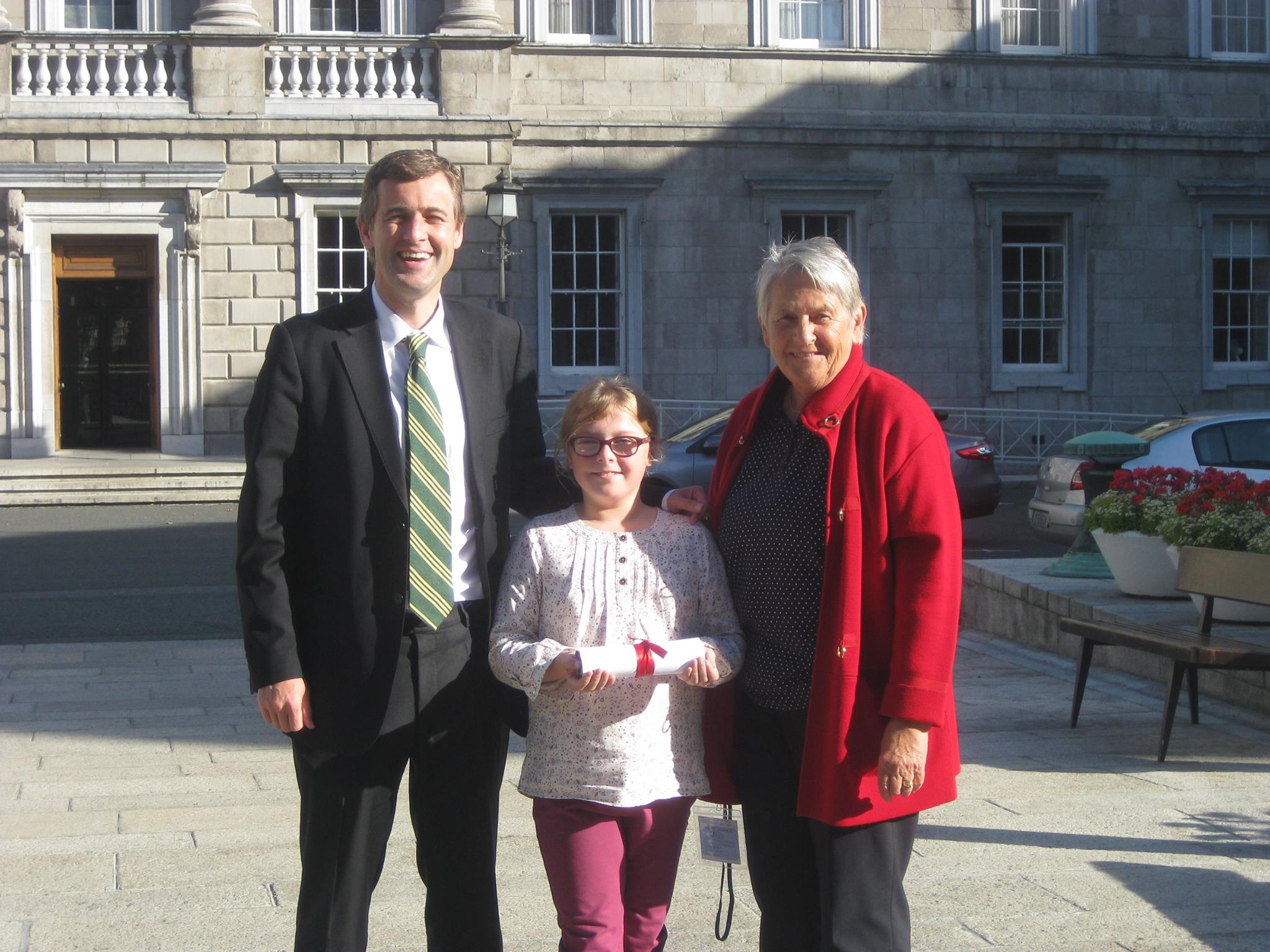 Lucy Daly with her Uncle Senator Mark Daly and her Grandmother Eileen Daly