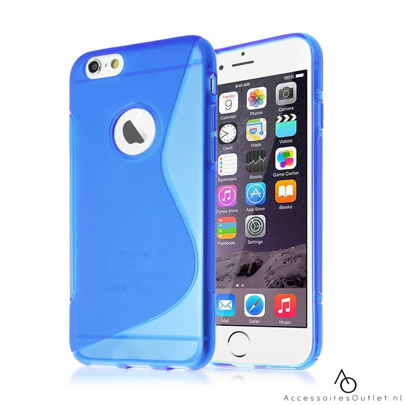iPhone 7 / 8 / SE20 - S Line Gel Case hoesje Blauw Doorzichtig