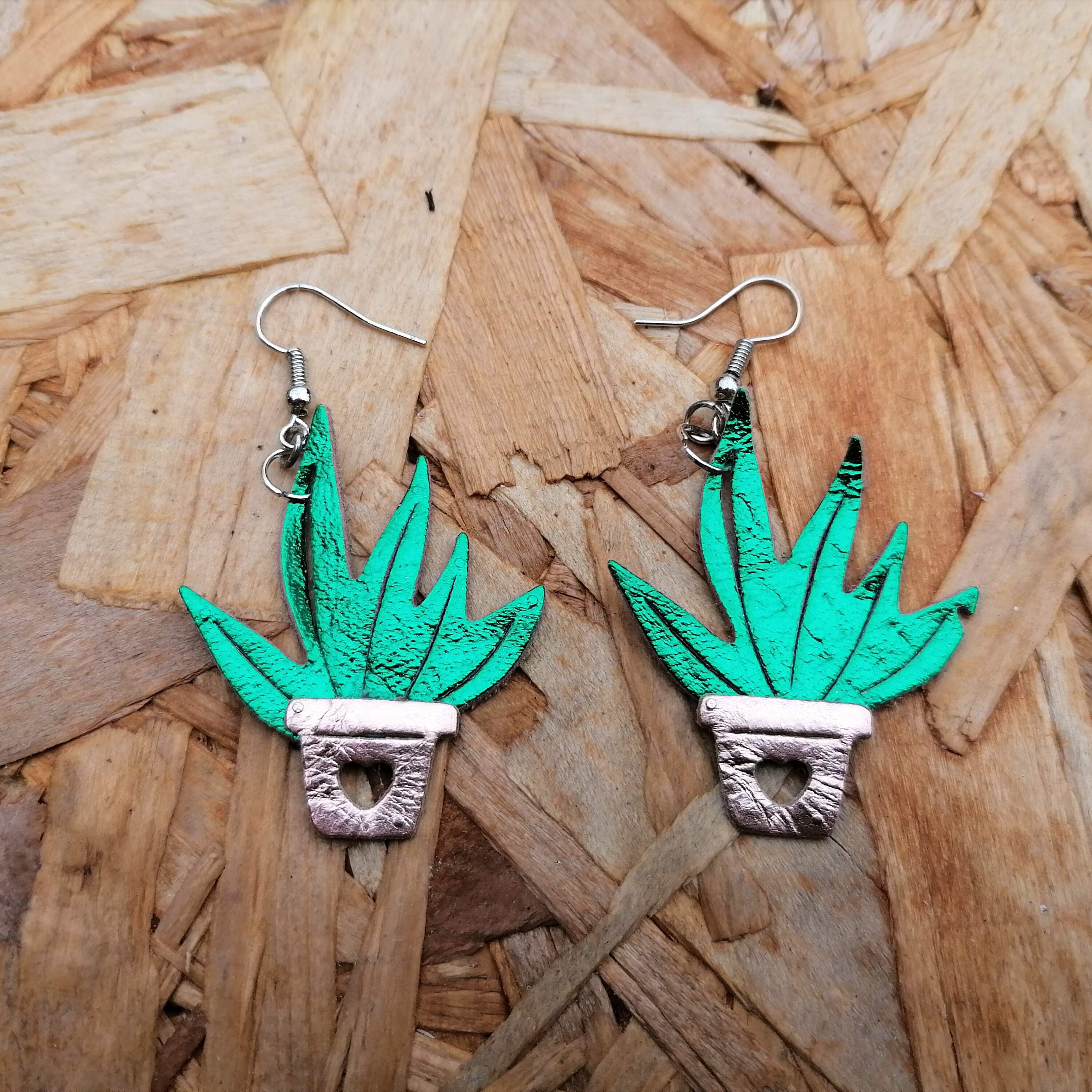 Spiky Houseplant Earrings