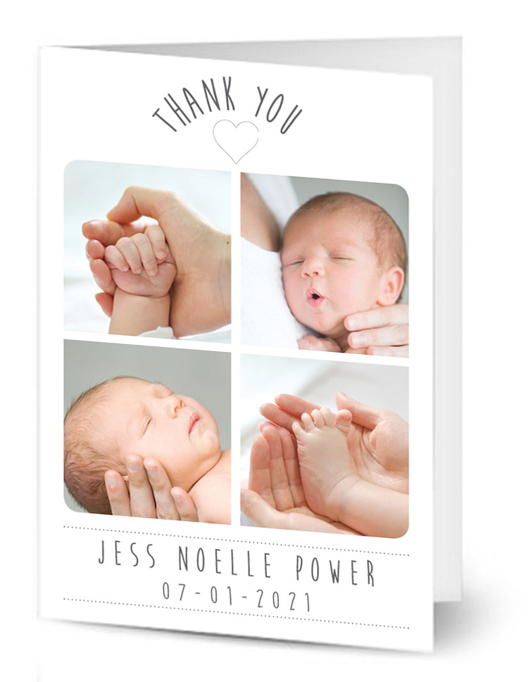 4 photo thank you card layout