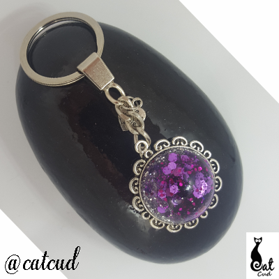 Purple Flower Keyring