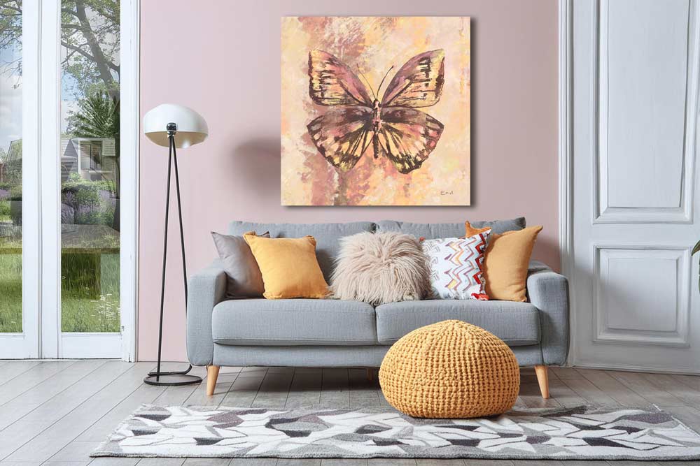 Fragile - Kleurig kunstwerk vlinder