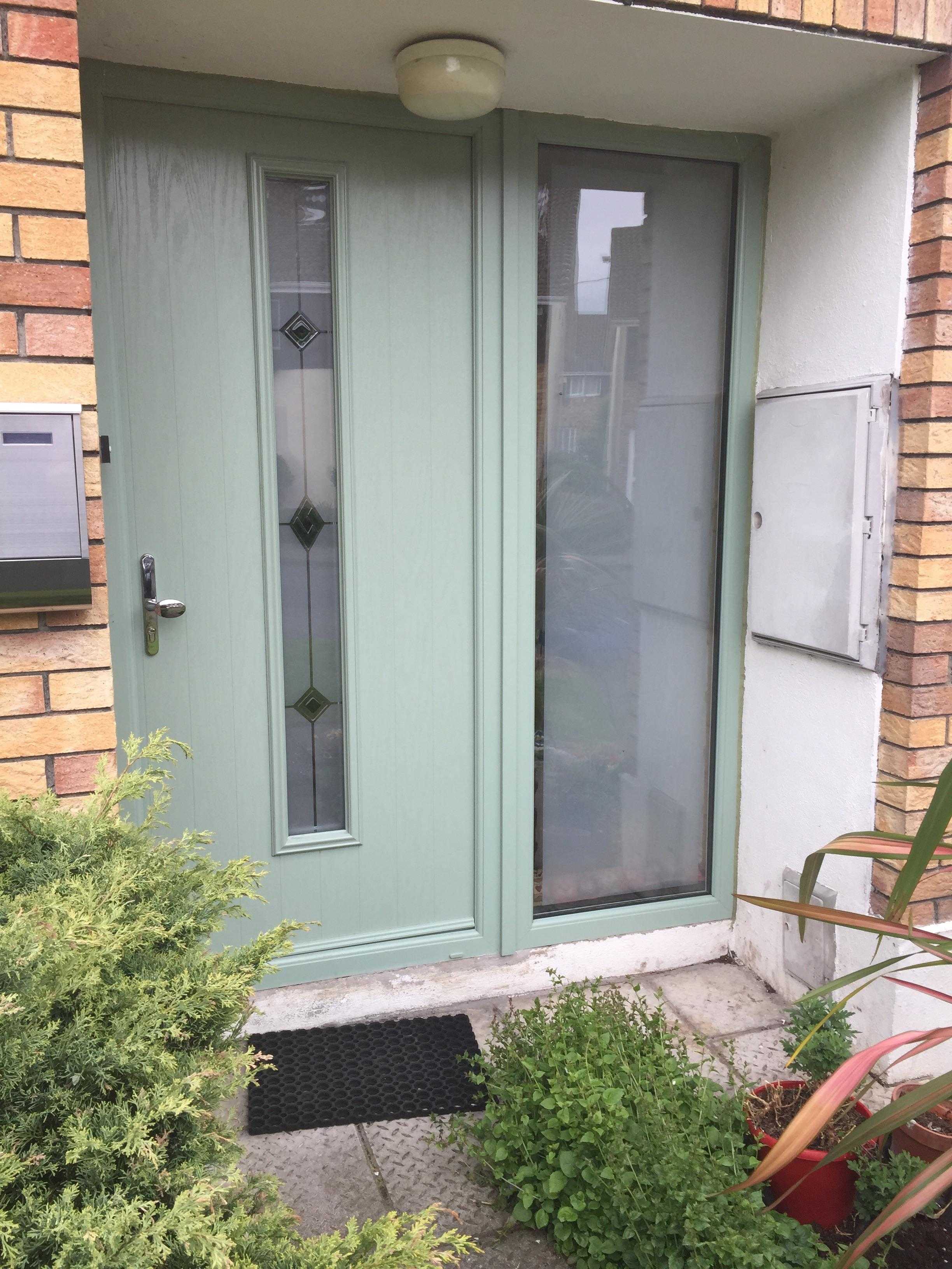 CHARTWELL GREEN APEER COMPOSITE FRONT DOOR FITTED BY ASGARD WINDOWS IN DUBLIN 6.