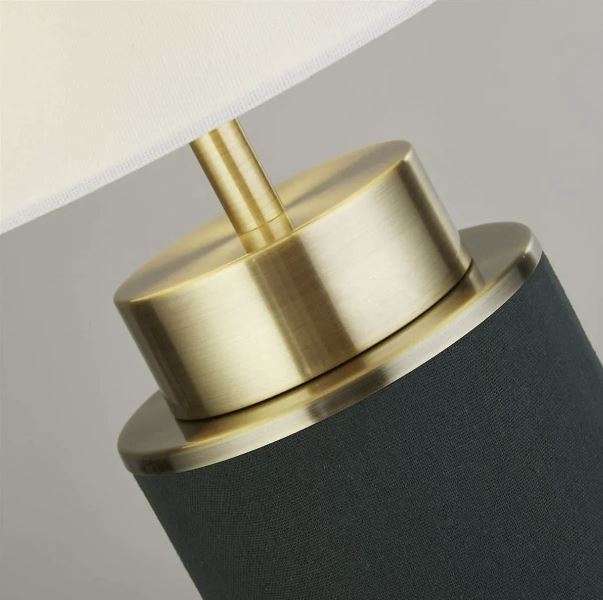 Green & Antique Brass Table Lamp