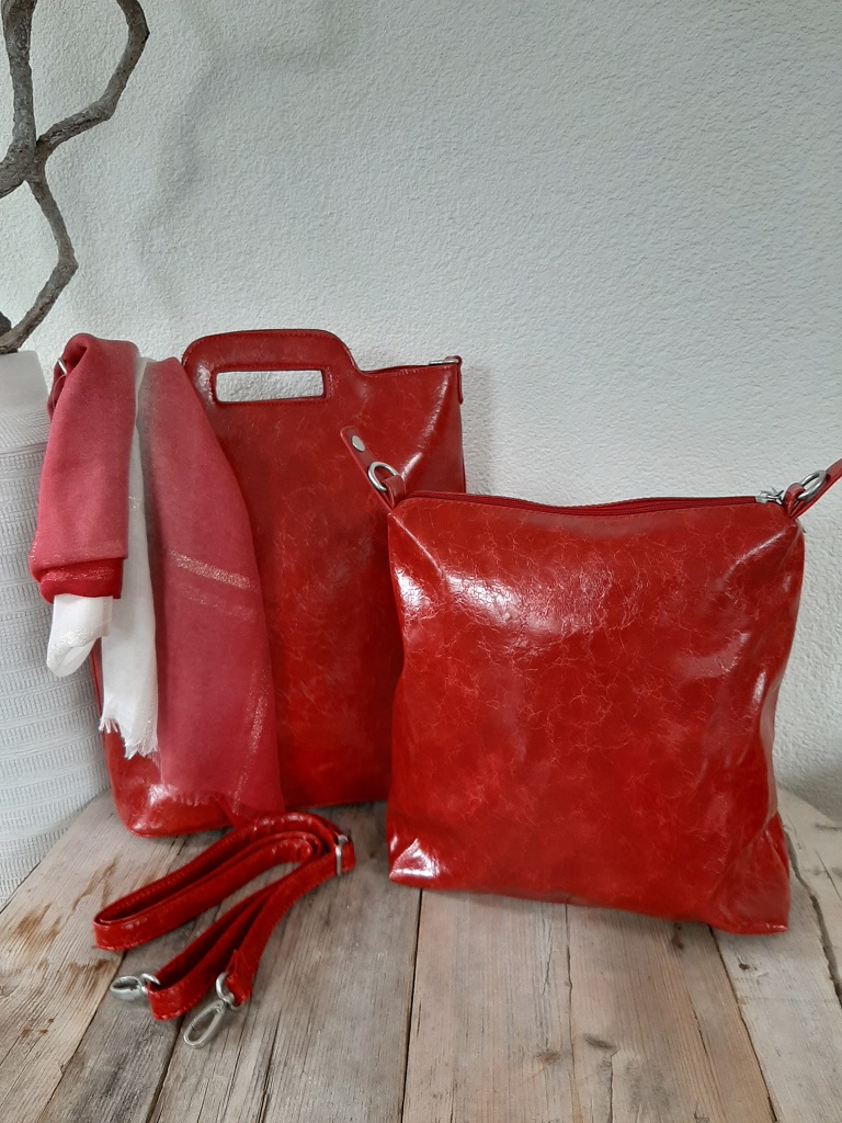 Leather Look tas Red zaZa'z