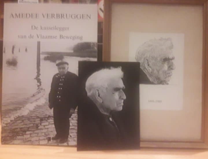 Lotje Amedee Verbruggen - Kasseileger van de Vlaamse beweging , postkaart , herdenkingskader