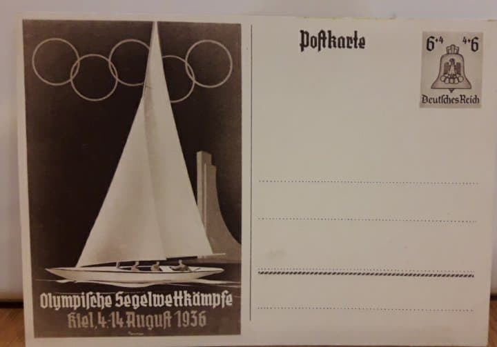 Propaganda postkaart  Olympische Spielen  Segelwettkamfe