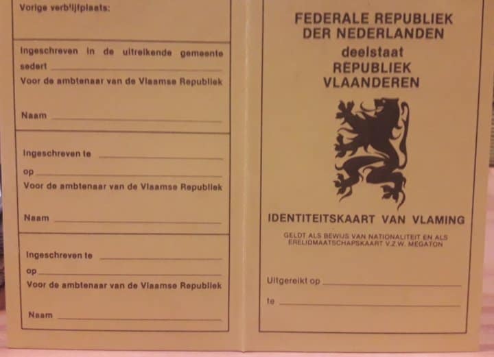 Vlaams Nationaal paspoort jaren '80