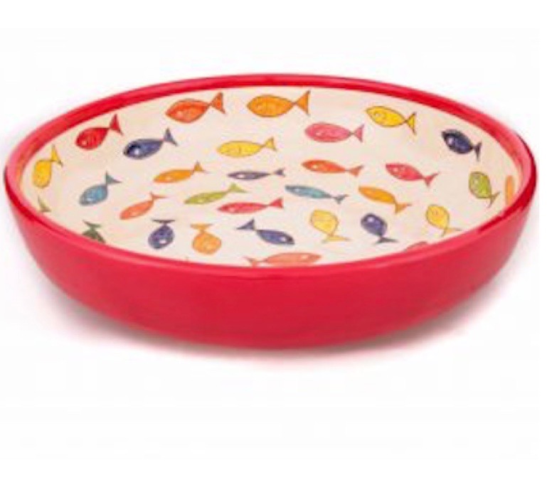 Large salad bowl from the coloured fish range of Spanish Ceramics