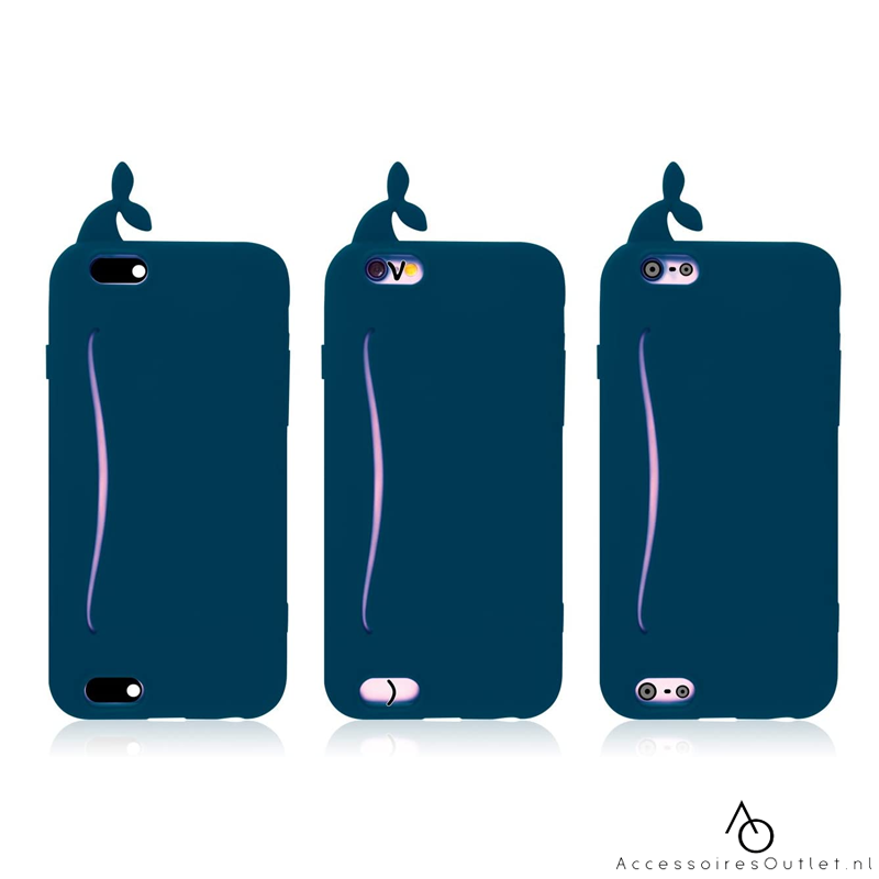 iPhone 7 Plus / 8 Plus - Whale case Donkerblauw walvis hoesje 3D