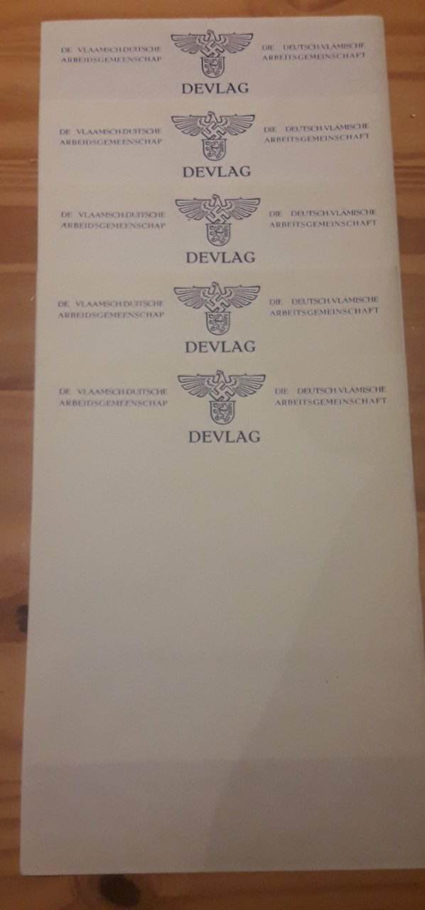origineel 5 vellen blanco briefpapier ' DE VLAG' formaat A4