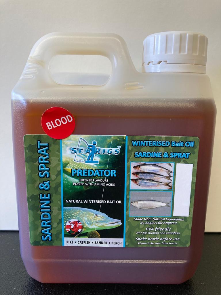 PREDATOR  PIKE & CATFISH NATURAL BAIT OIL 1ltr Jerry Cans