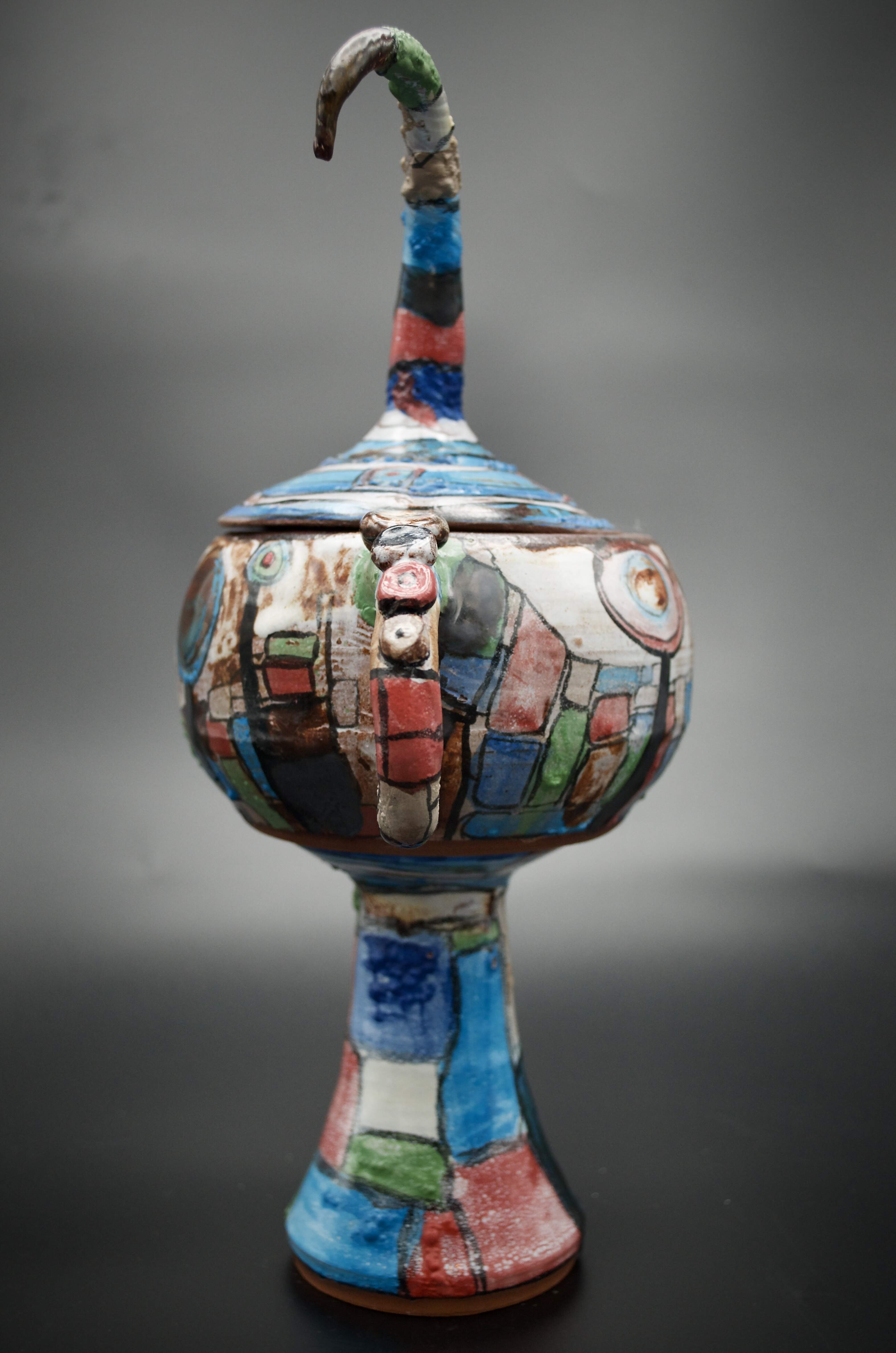 'Ode to Hundertwasser' Sculptural Tea Pot Large(non-functional)