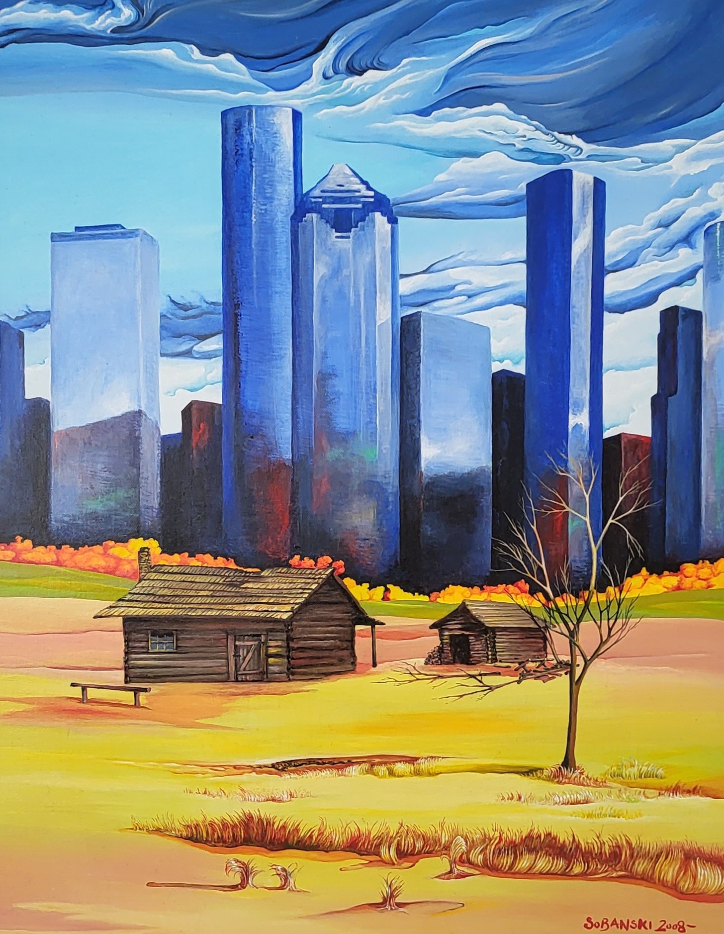 H - TOWN (33" X 42" - CANVAS PRINT)