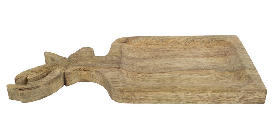 Schaal/snijplank, HERT, mango hout, 35cm