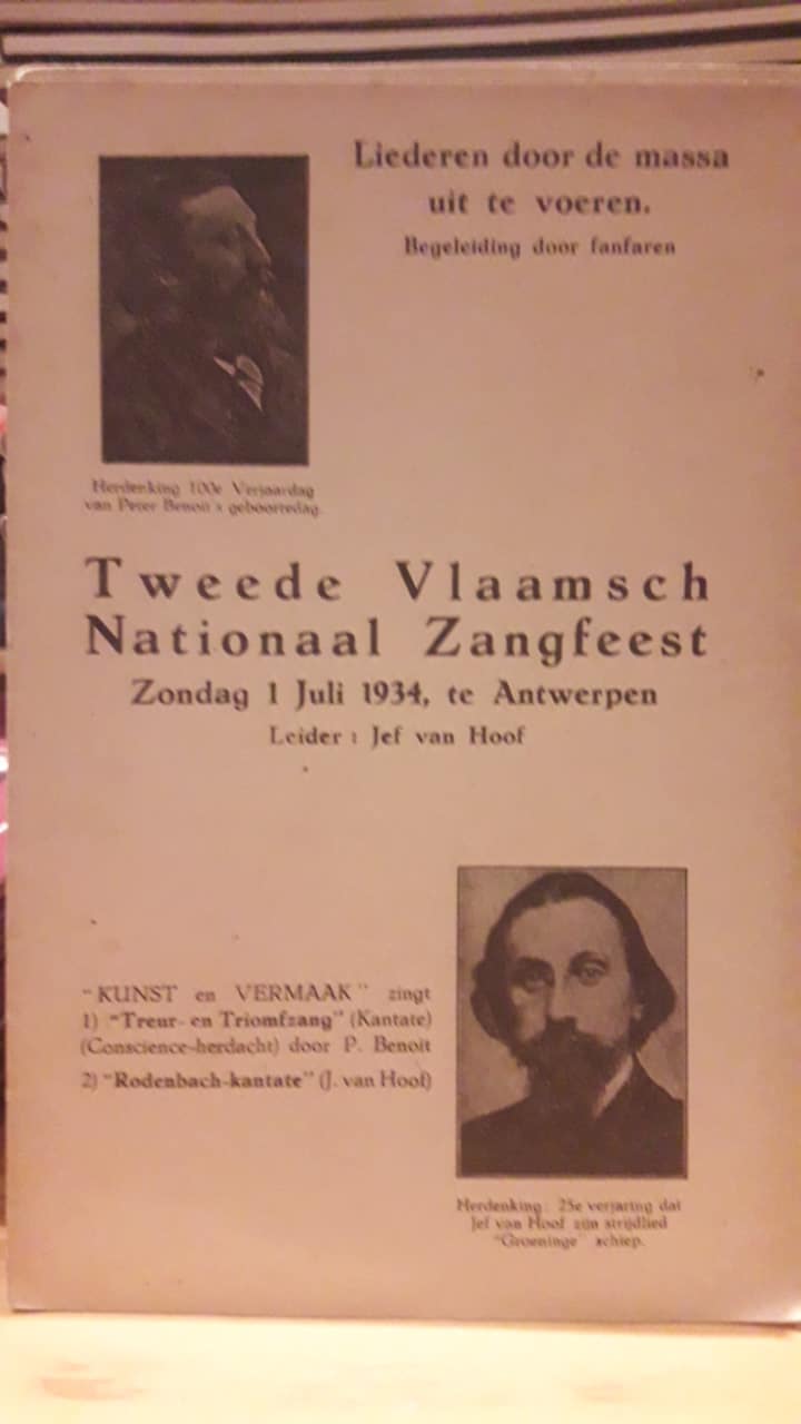 programma 2e Vlaams Nationaal zangfeest 1934 Antwerpen met Jef van Hoof
