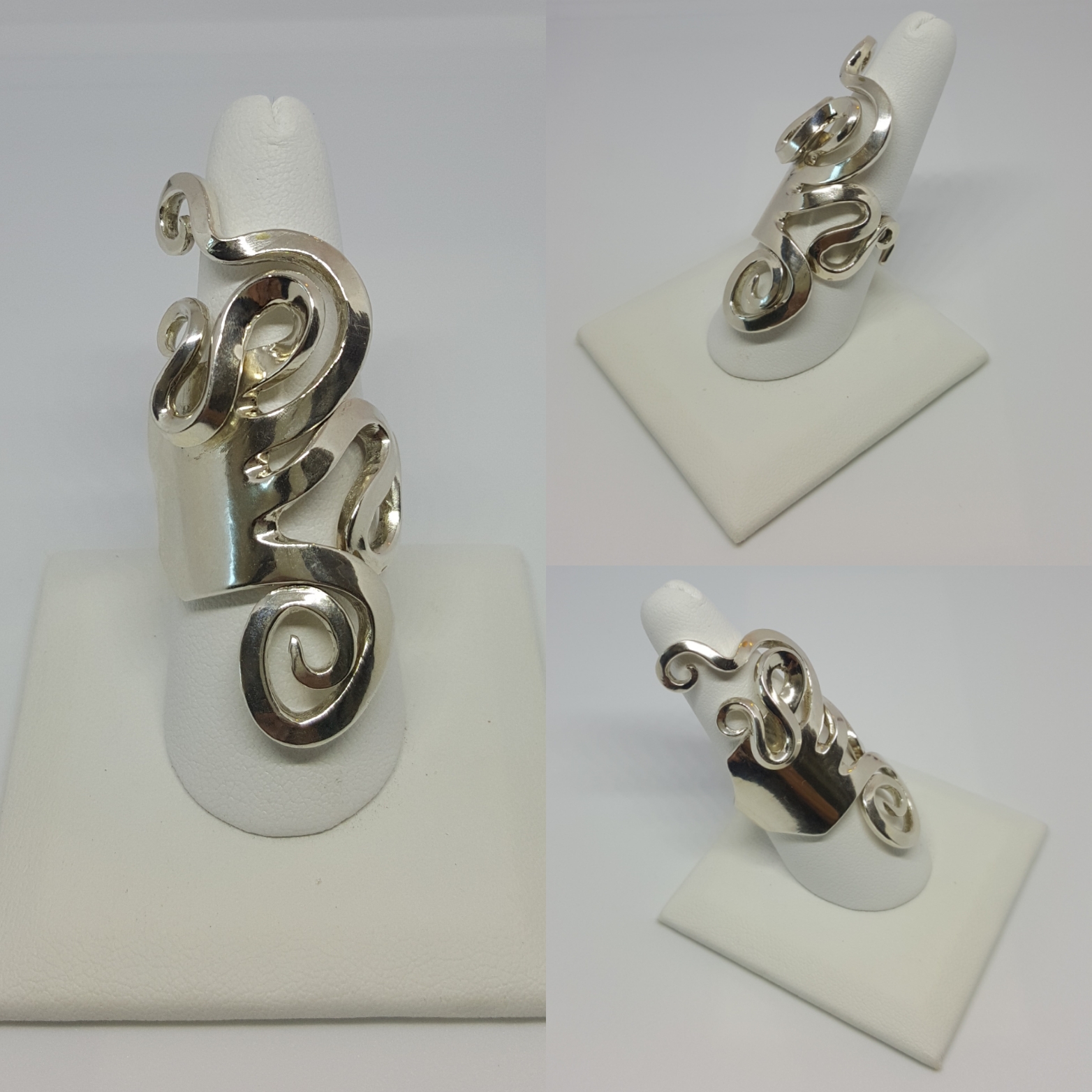 Ring gjord av silvergaffel. 830 silver, 1695 kr