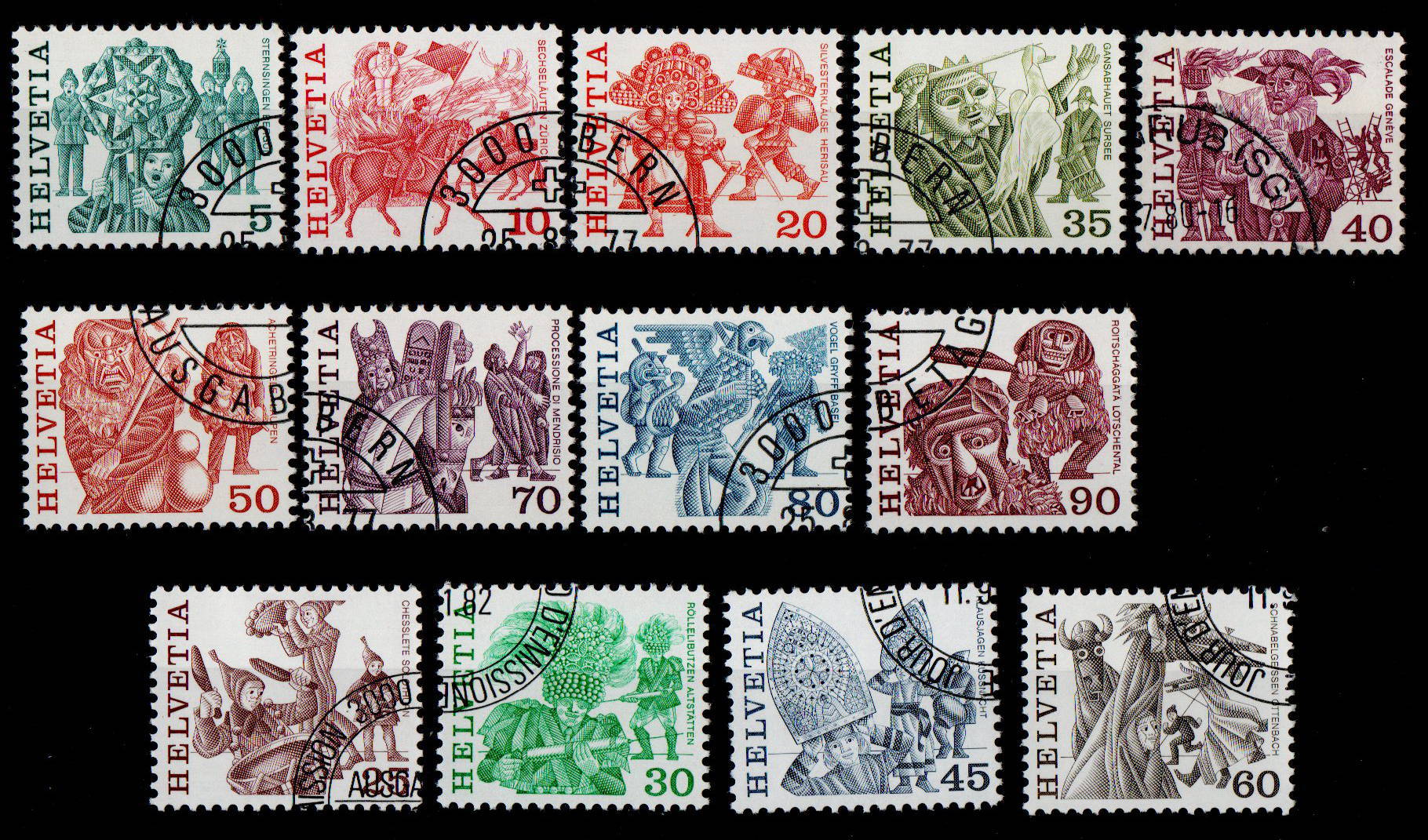 1977/82-84 Dauermarken "Volksbräuche" ET gest