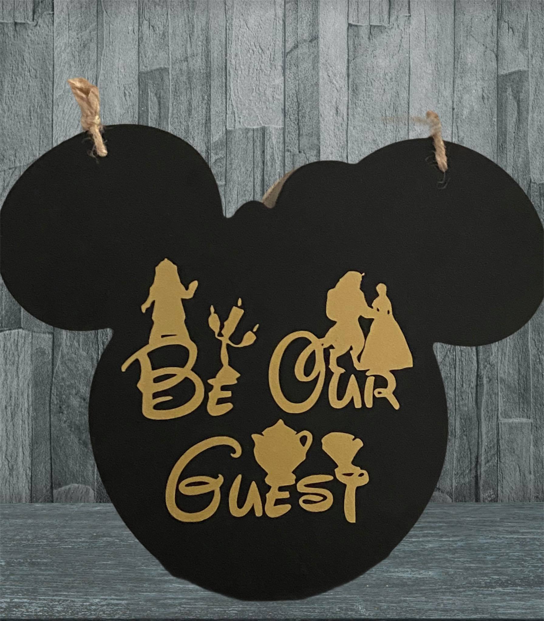 Be Our Guest Hanging Wooden Heart