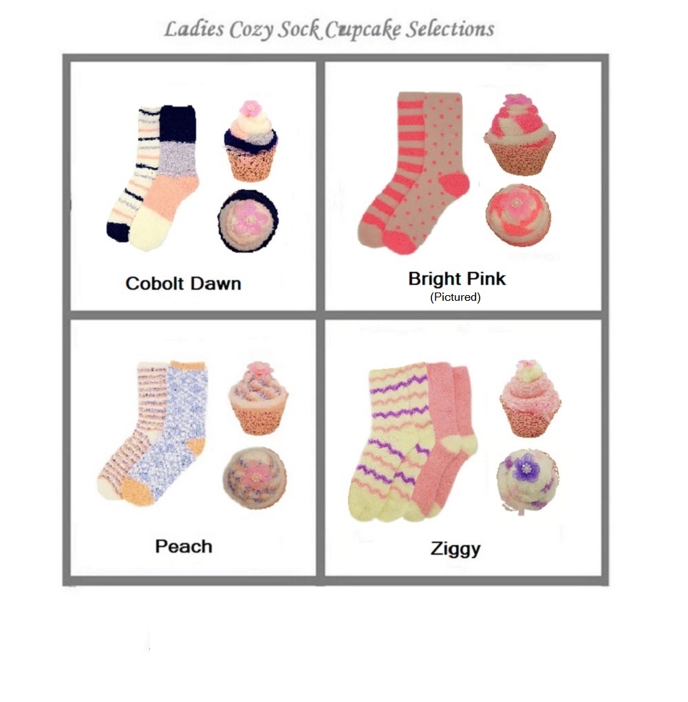 Women's 'Cozy Sock' Cupcakes, Purple Ribbon Gift Box.