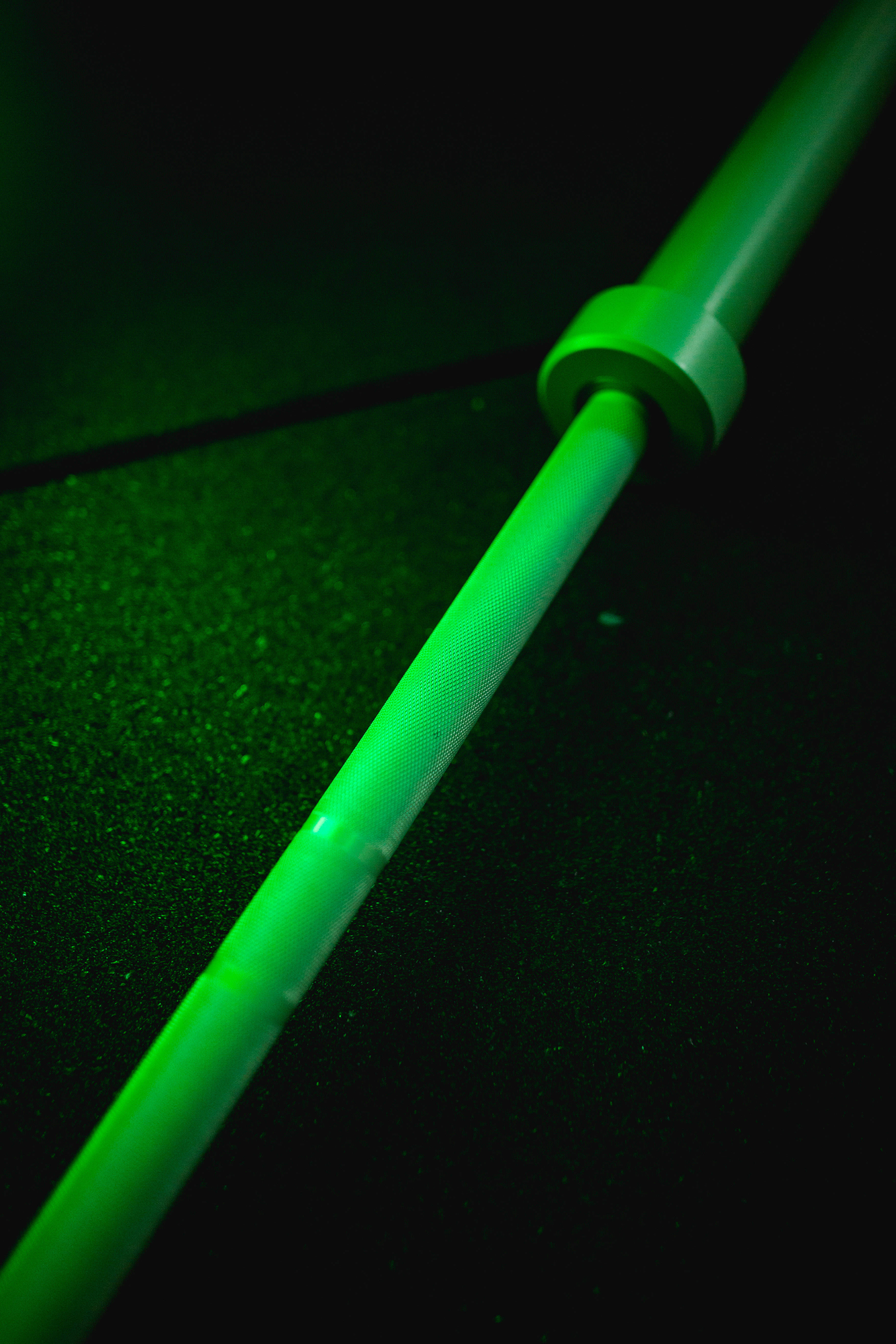 Green Olympic barbell
