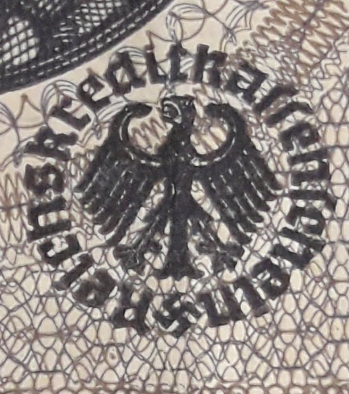 2 bankbiljetten 1933-1945 / 5 reichsmark
